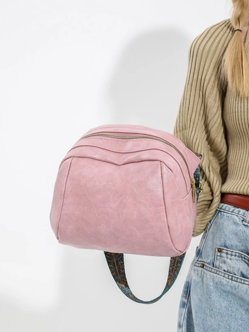 Damen Retro PU-Leder Muschel Umhängetasche Böhmischen Ethnischen Druck Breiten Gurt Multi-Reißverschluss Crossbody Tasche Täglich Casual Mode Schultertasche