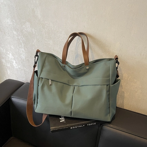 Große Kapazität Nylon Tragetasche Für Damen Mode Minimalistische Umhängetasche Mehrfachtaschen Handtasche Reise Pendeln