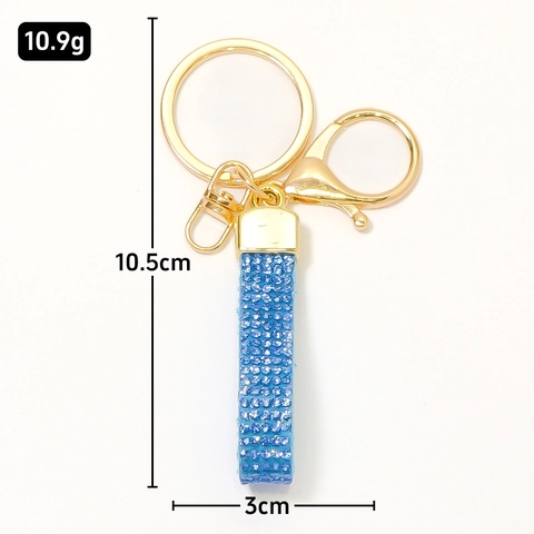 Porte-clés en Métal Strass Mode Paillettes Sangle en Cuir Charme de Sac Mignon Anneau de Clé de Voiture pour Bijoux de Femme