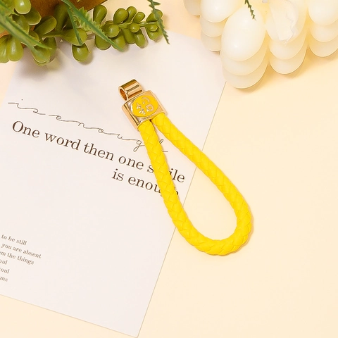 Chinese Style Lucky Character Woven Rope Keychain Zinc Alloy Prosperity Fortune Charm Bag Pendant Car Key Ring Gift