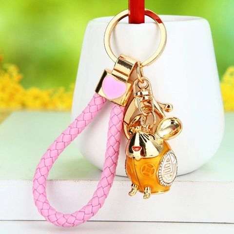 Gevlochten Leren Sleutelhanger Legering Hart Hanger Kleurrijke Gevlochten Auto Sleutelring Cadeau Voor Dames Sieraden