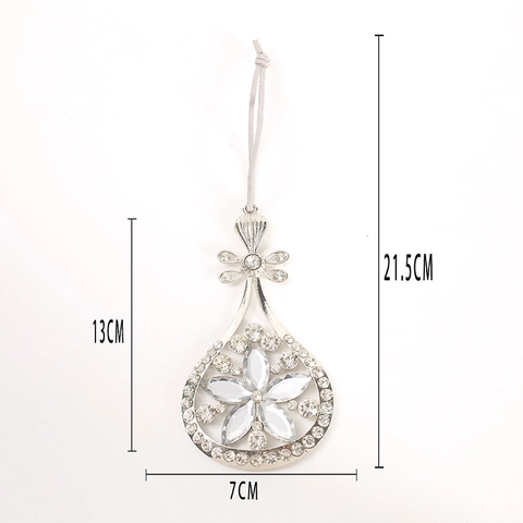 Ciondoli Natalizi in Lega di Zinco Argento Intarsiati con Strass Croce Campanella Pipa Strumento Musicale Decorazione