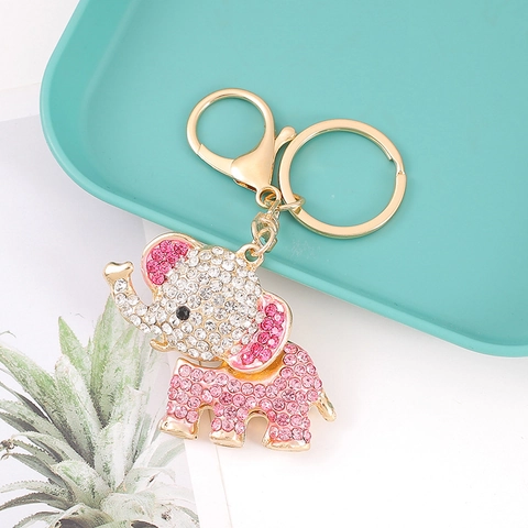 Kristall Strass Elefant Schlüsselanhänger Zinklegierung Tier Schlüsselring Tasche Anhänger Funkelnder Schmuck Damen Geschenk