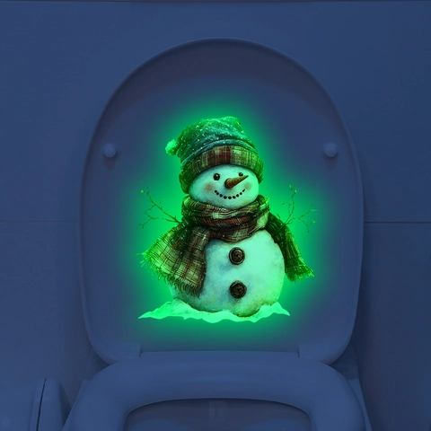 Pegatinas De Pared Luminosas De Navidad Papá Noel Muñeco De Nieves Reno Glow In The Dark PVC Calcomanías Para Decoración Hogar Baño