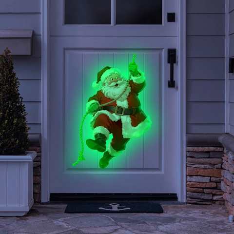 Pegatinas De Pared Luminosas De Navidad Papá Noel Muñeco De Nieves Reno Glow In The Dark PVC Calcomanías Para Decoración Hogar Baño