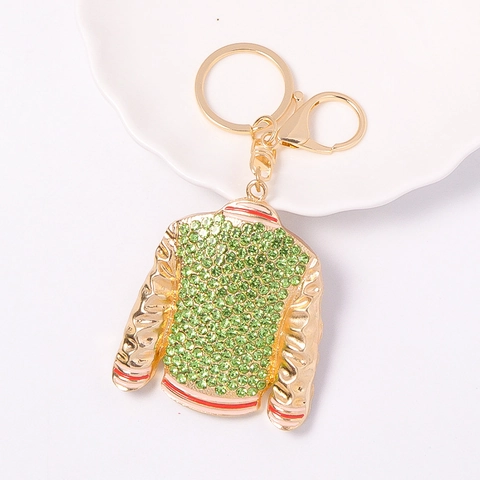 Kreative Jacke Form Strass Schlüsselanhänger Legierung Kleidung Anhänger Roségold Metall Schlüsselring Für Damen Taschenschmuck