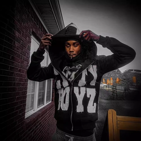 Women American Vintage Oversized Zip Up Hoodie Streetwear Letter Patchwork Long Sleeve Hooded Sweatshirt Gothic Jacket