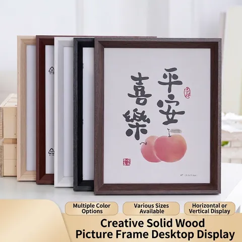 Minimalist Solid Pine Wood Photo Frame Multiple Sizes Tabletop Wall Hanging Display Natural Texture Nordic Style Picture Frame Home Decor