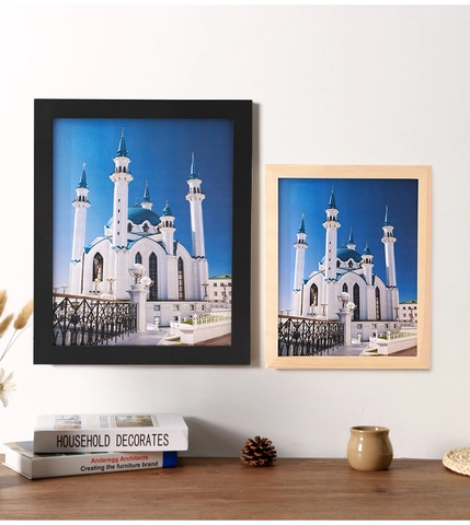 Minimalist Pine Wood Photo Frame Modern Colorful Desktop Decorative Wall Hanging Picture Frame For Home Office Decoration Gift