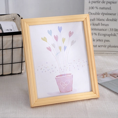 Nordic Solid Wood Photo Frame Minimalist Desktop Tabletop Picture Frame For Home Decor Office Bedroom Wall Mounted Display