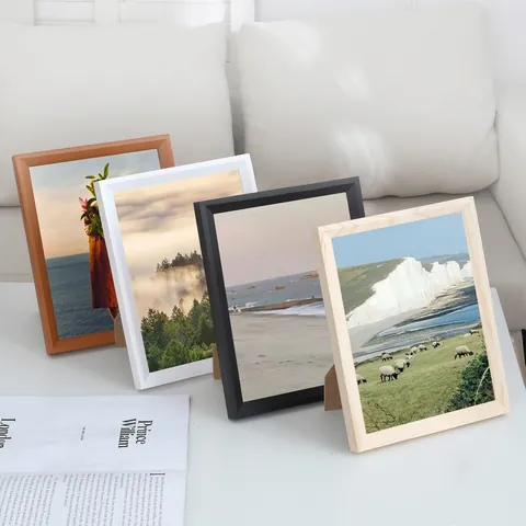 Solid Wood Photo Frame Modern Minimalist Picture Frame For Desktop And Wall Hanging Display Home Office Decor