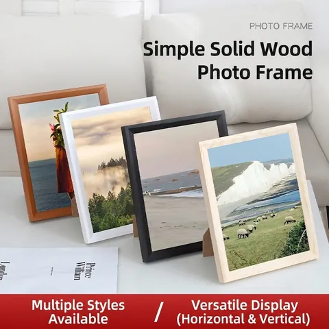 Solid Wood Photo Frame Modern Minimalist Picture Frame For Desktop And Wall Hanging Display Home Office Decor
