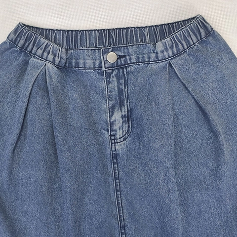 Pantaloni Jeans Harem Donna Casual Vita Elastica Vestibilità Larga Lunghezza Caviglia Lavato Misto Cotone Stile Retrò