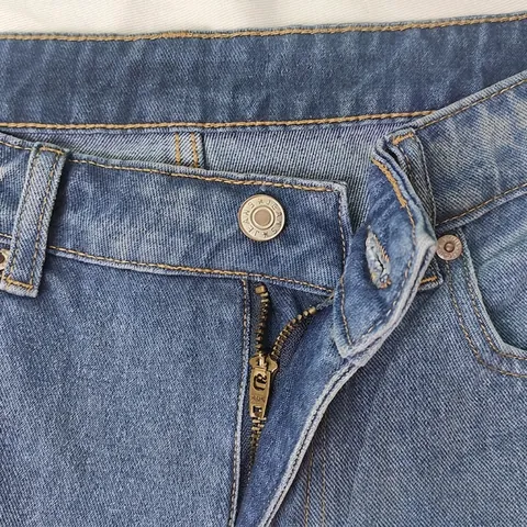 Damen Vintage Gewaschene Jeans Mit Geradem Bein Mittlere Taille Lockere Lässige Cropped Hose Streetwear Blaue Trousers