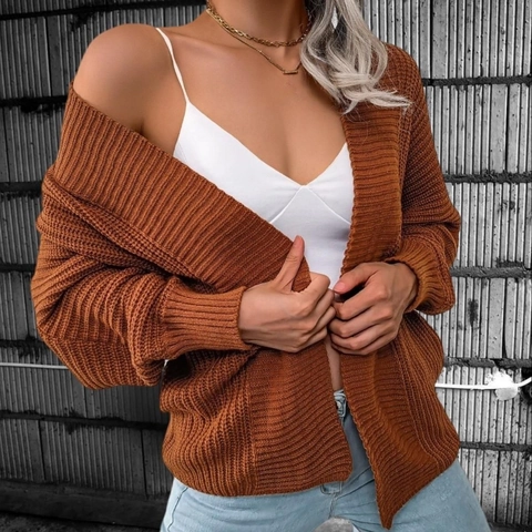 Γυναικεία Casual Oversized Πλεκτή Ζακέτα Μακρυμάνικη Ανοιχτή Μπροστά Χαλαρή Εφαρμογή Μονόχρωμο Μαλακό Ζεστό Φθινοπωρινό Χειμωνιάτικο Μπουφάν