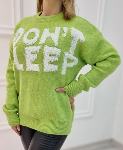 Women's Crewneck Long Sleeve Knit Sweater Loose Pullover Chenille Letter Patch Oversized Autumn Winter Casual Knitwear