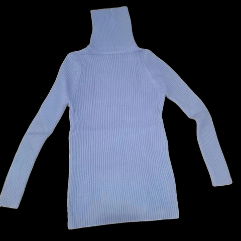 Jersey de Punto Acanalado de Cuello Alto para Mujer Ajustado Color Sólido Manga Larga Top de Capa Base Pulóver Suave