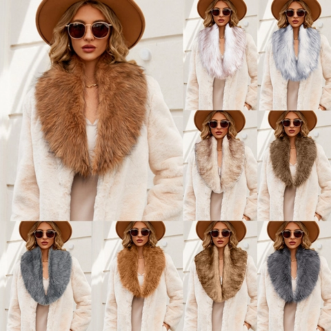 Sciarpa da Donna in Finta Pelliccia per Inverno Collo a Châle in Pelliccia Artificiale per Cappotti Elegante Sfumato