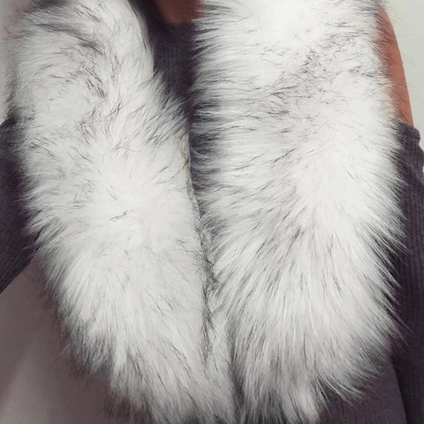 Luxus Damen Kunstpelz Kragen Schal Warm Winter Flauschig Halswärmer Für Mäntel Jacken Elegant Einfarbig Halstuch
