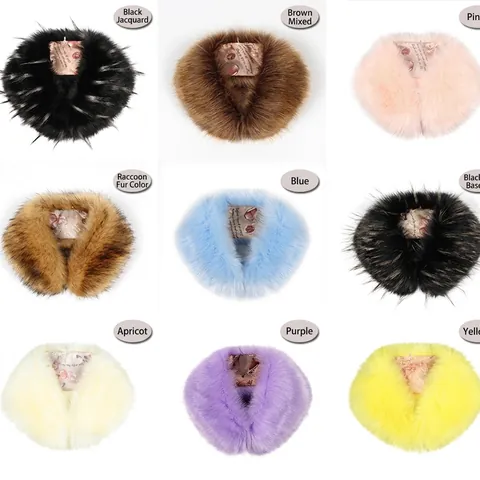 Donna Sciarpa in Pelliccia Sintetica Collo Invernale Caldo Peluche Scialle Elegante Tinta Unita Jacquard Scaldacollo Accessorio