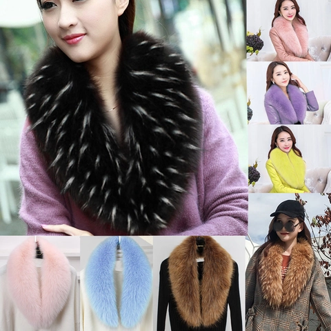 Bufanda de Piel Sintética Elegante para Mujer Cuello de Chal de Felpa Gruesa para Abrigo de Invierno Envolvente