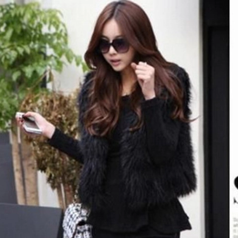 Women Casual Faux Fur Vest Jacket Sleeveless Faux Fox Fur Short Coat Warm Solid Color Streetwear Outerwear For Autumn Winter