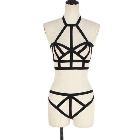 Dames Sexy Luipaardprint Vest Strappy Harness Bh En Denim Print Shorts Outfit Party Clubwear Gothic Punk Mode Kleding