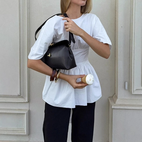 Vrouwen Elegante Katoenen Schootje Blouse Korte Mouw Ronde Hals Top Met Rugloze Grote Strik Chic Witte Pendelaar Overhemd