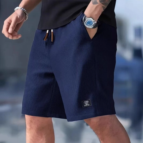 Ανδρικά Σορτς με Ύφανση Βάφλας Casual Αθλητικά Σορτς Τρεξίματος με Κορδόνι Ελαστική Μέση Καλοκαιρινά Ανάγλυφα Σορτς