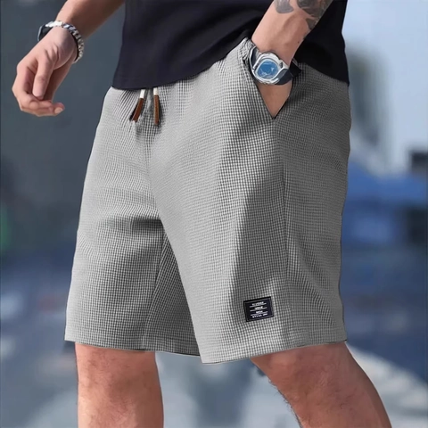 Ανδρικά Σορτς με Ύφανση Βάφλας Casual Αθλητικά Σορτς Τρεξίματος με Κορδόνι Ελαστική Μέση Καλοκαιρινά Ανάγλυφα Σορτς