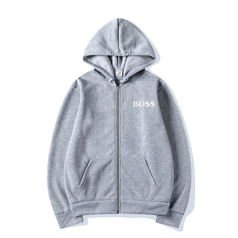 Sweat à Capuche Zippé pour Hommes Décontracté Streetwear Couleur Unie Veste à Manches Longues avec Impression de Lettres pour Printemps Automne