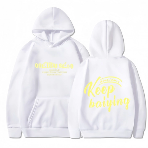Damen Herren Casual Kapuzenpullover Keep Buchstaben Druck Lockerer Pullover Langarm Kängurutasche Mode Hoodie Top
