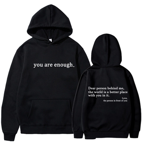 Unisex Oversize Fleece Hoodie Buchstaben Slogan Print Vorne Hinten Zitat Kapuzensweatshirt Lockeres Pullover Mit Kängurutasche