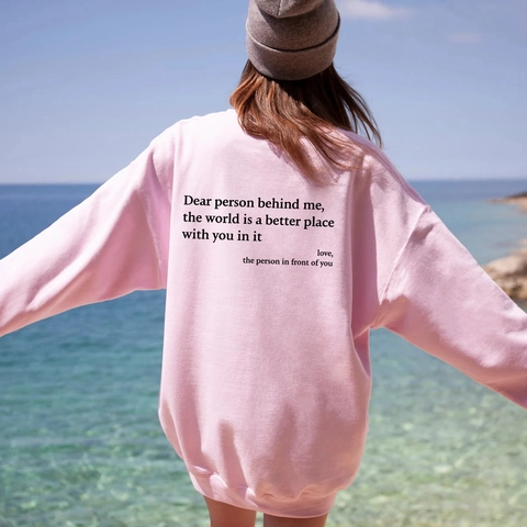 Women Casual Fleece Lined Sweatshirt Crew Neck Long Sleeve Pullover Letter Print Slogan Loose Oversized Warm Winter Top