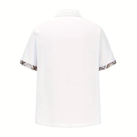 Herren Sommer Casual Kurzarm Hemd Mit Karo Patchwork Detail Revers Button Down Resort Stil Top Für Herren Bequem
