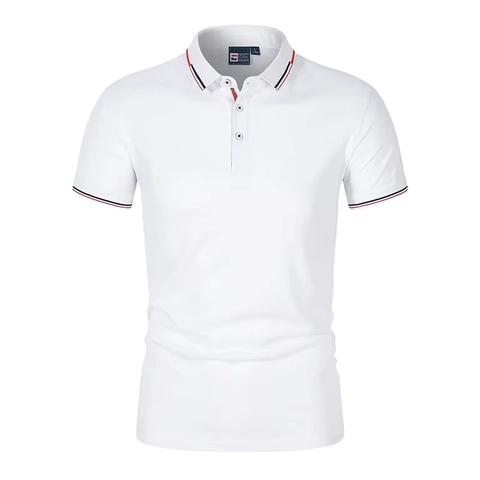 Polo Casual de Manga Corta para Hombre Con Ribete de Contraste Transpirable Cuello de Solapa Verano Camiseta Deportiva