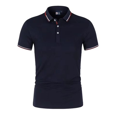 Polo Casual de Manga Corta para Hombre Con Ribete de Contraste Transpirable Cuello de Solapa Verano Camiseta Deportiva