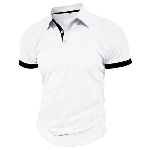 Polo da Uomo a Manica Corta con Bordi a Contrasto Traspirante Maglia Piqué Casual Colletto a Risvolto Sportiva Top Estivo Polo per Uomo