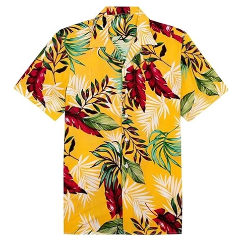 Men's Casual Short Sleeve Hawaiian Shirt Tropical Print Button Down Summer Holiday Beach Top Floral Flamingo Shirt