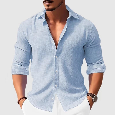 Herren Urlaub Freizeit Langarmhemd Strukturiertes Gewebe Digitaldruck Locker Geschnitten Strand Urlaub Stehkragen Blumen Top