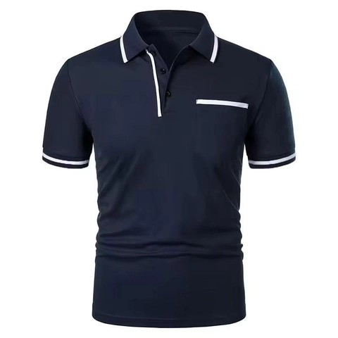 Ανδρική Casual Μπλούζα Πόλο Κοντό Μανίκι Color Block Αντίθεση Διακόσμησης Αναπνεύσιμο Πολυεστέρας Καλοκαιρινό Top Με Τσέπη