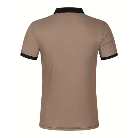 Polo da Uomo Casual a Maniche Corte Design a Righe Color Block Colletto a Contrasto Slim Fit Traspirante Top Estivo