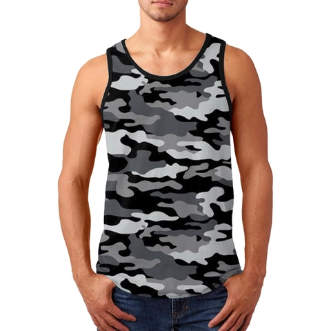 Débardeur Homme Décontracté Impression Numérique 3D Respirant Sans Manches Gilet Été Sport Fitness Streetwear Flamme Camouflage Loup
