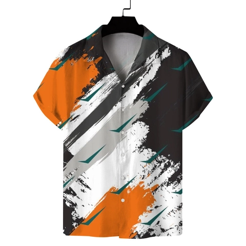 Men's Summer Hawaiian Short Sleeve Casual Shirt Tropical Floral Print Button Down Beach Holiday Lapel Shirt Tops