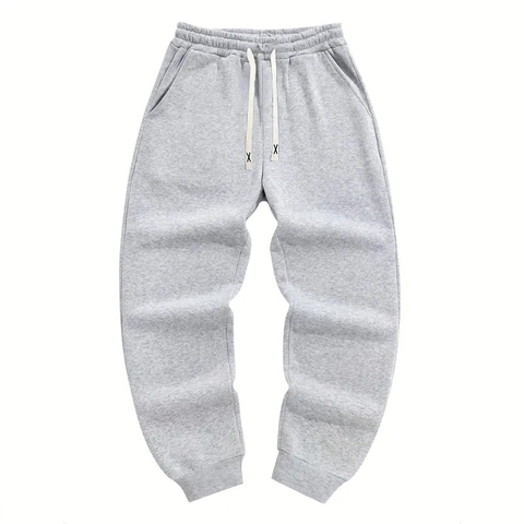 Pantalones de Chándal Casual para Hombre Color Sólido Otoño Ajuste Holgado Joggers Deportivos Cordón Puños Acanalados