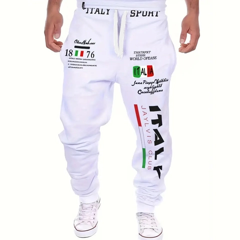 Pantaloni della Tuta da Uomo American High Street con Grafica 3D Stampa Italia Pantaloni Casual Comodi in Poliestere