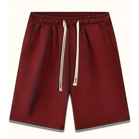 Men Plus Size Drawstring Shorts Solid Color Regular Fit Sports Casual Summer Beach Pants With Pockets For Youth Adults
