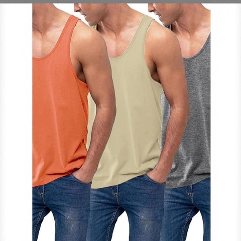 Heren Zomer Casual Tanktop Mouwloos Ronde Hals Effen Kleur Polyester Ademend Vest Top Voor Sport Dagelijks Gebruik Grote Maat
