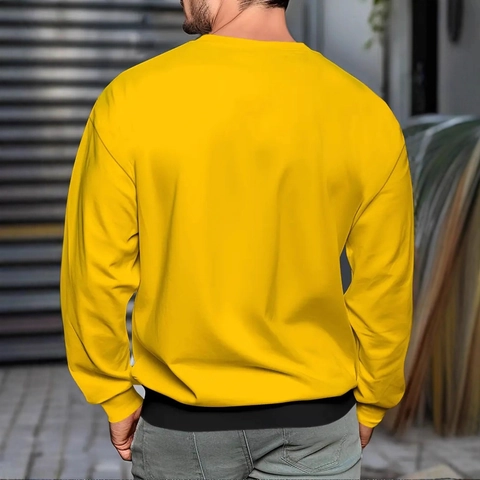 Herren Casual Langarm Sweatshirt Rundhals Koreanischer Stil Colorblock Gestreift Bedruckt Pullover Lockere Passform Frühling Herbst Top