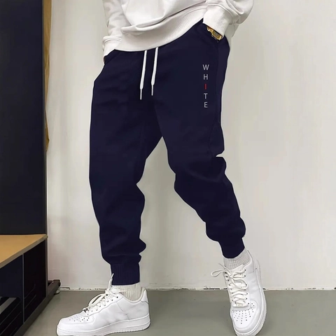 Pantalon de Jogging Décontracté pour Hommes Avec Cordon de Serrage Poignets Élastiques Impression de Lettres Contrastées pour le Quotidien